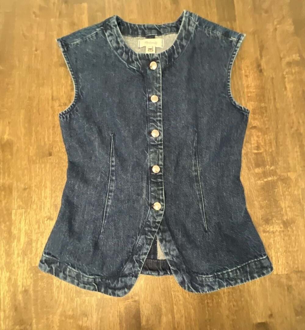 Madewell Denim Cap-Sleeve Vest Size 2 McKinney Wash